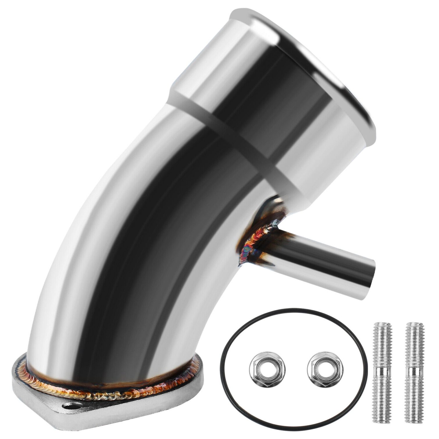 3.5 Polished Turbo Intake Horn Kit For 2017 2019 GM 6.6L L5P