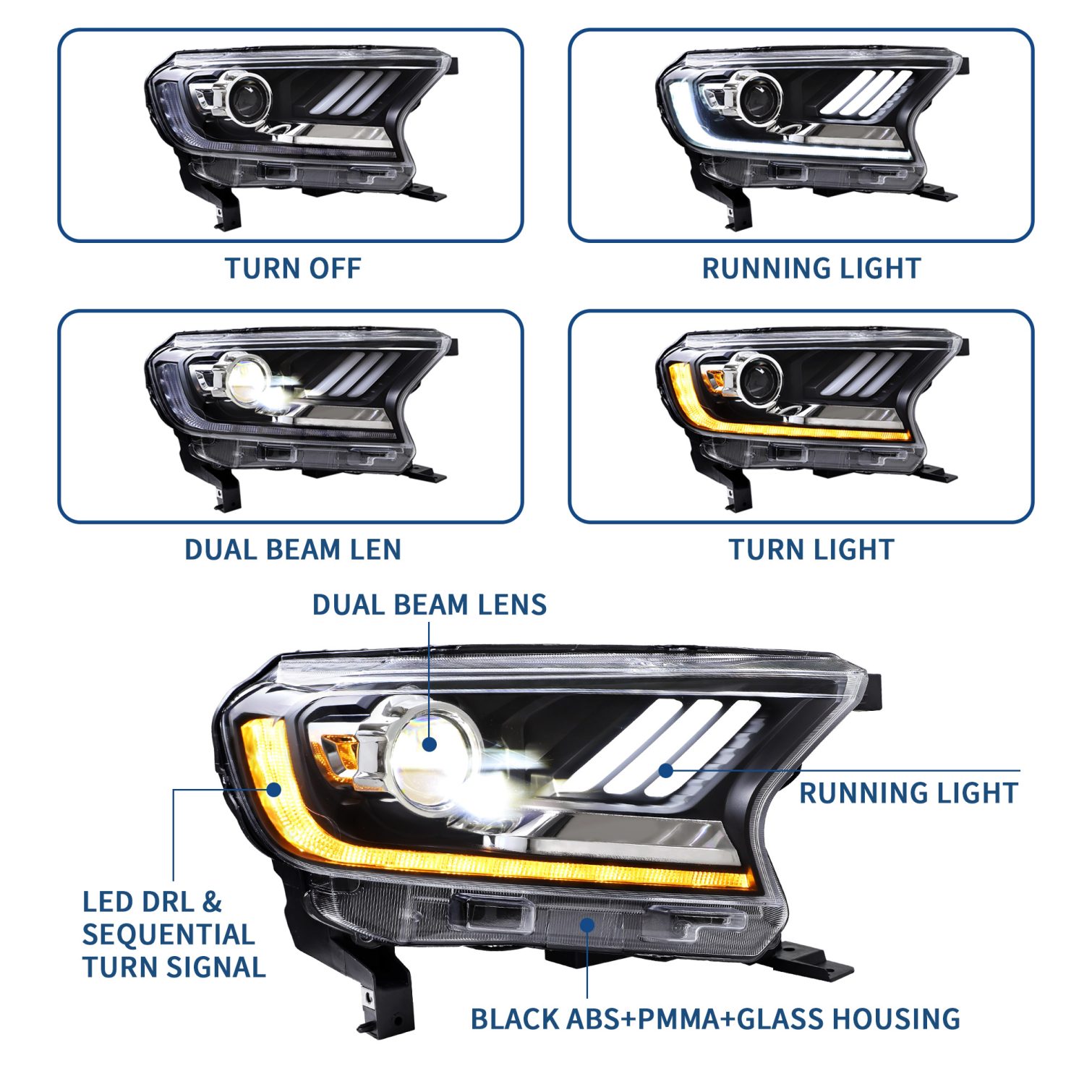 FORD Ranger YAA RG V3T7L headlight 3 1