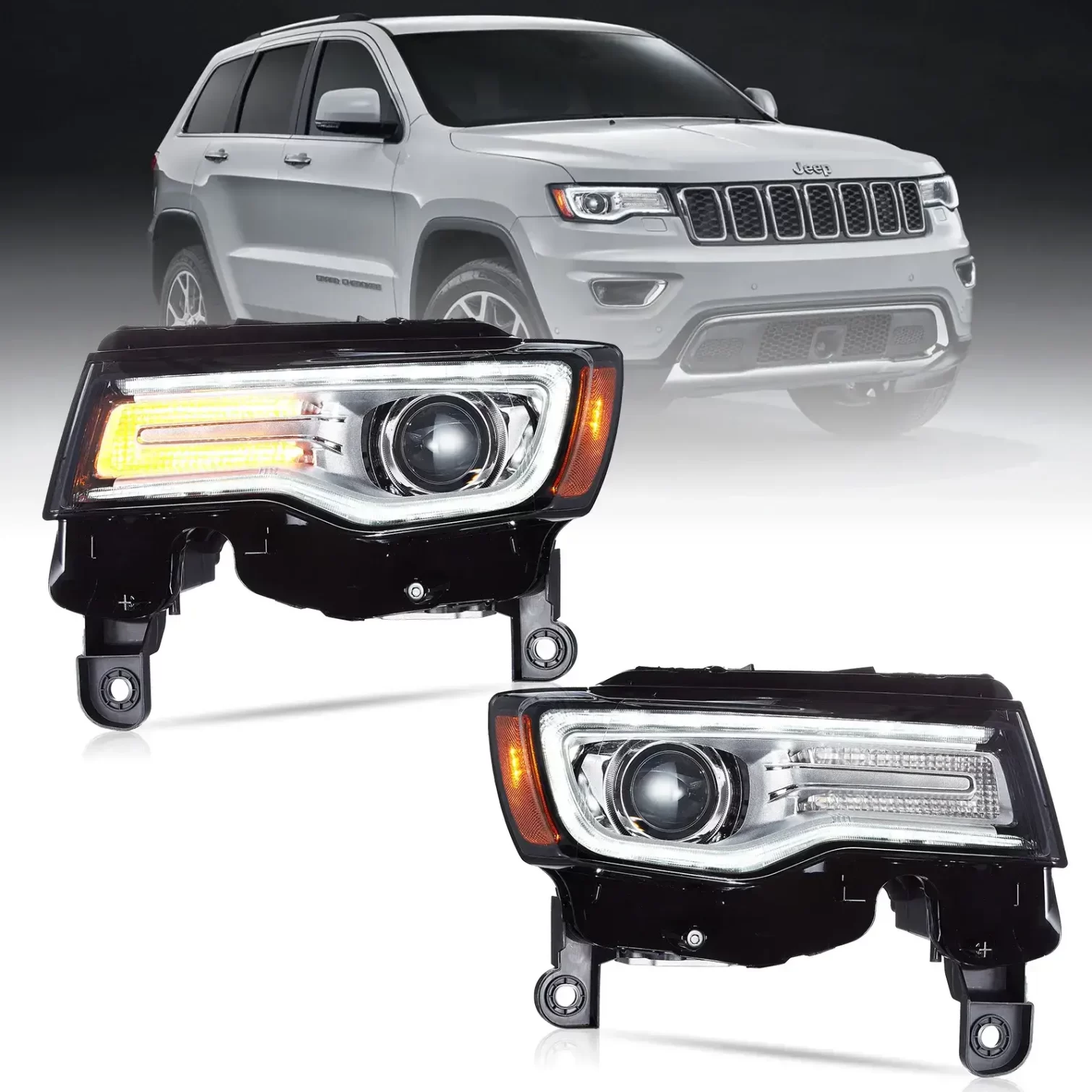 Vland Headlights For 14 22 Jeep Grand Cherokee YAA DQ 0508 2P32C 3 1 1