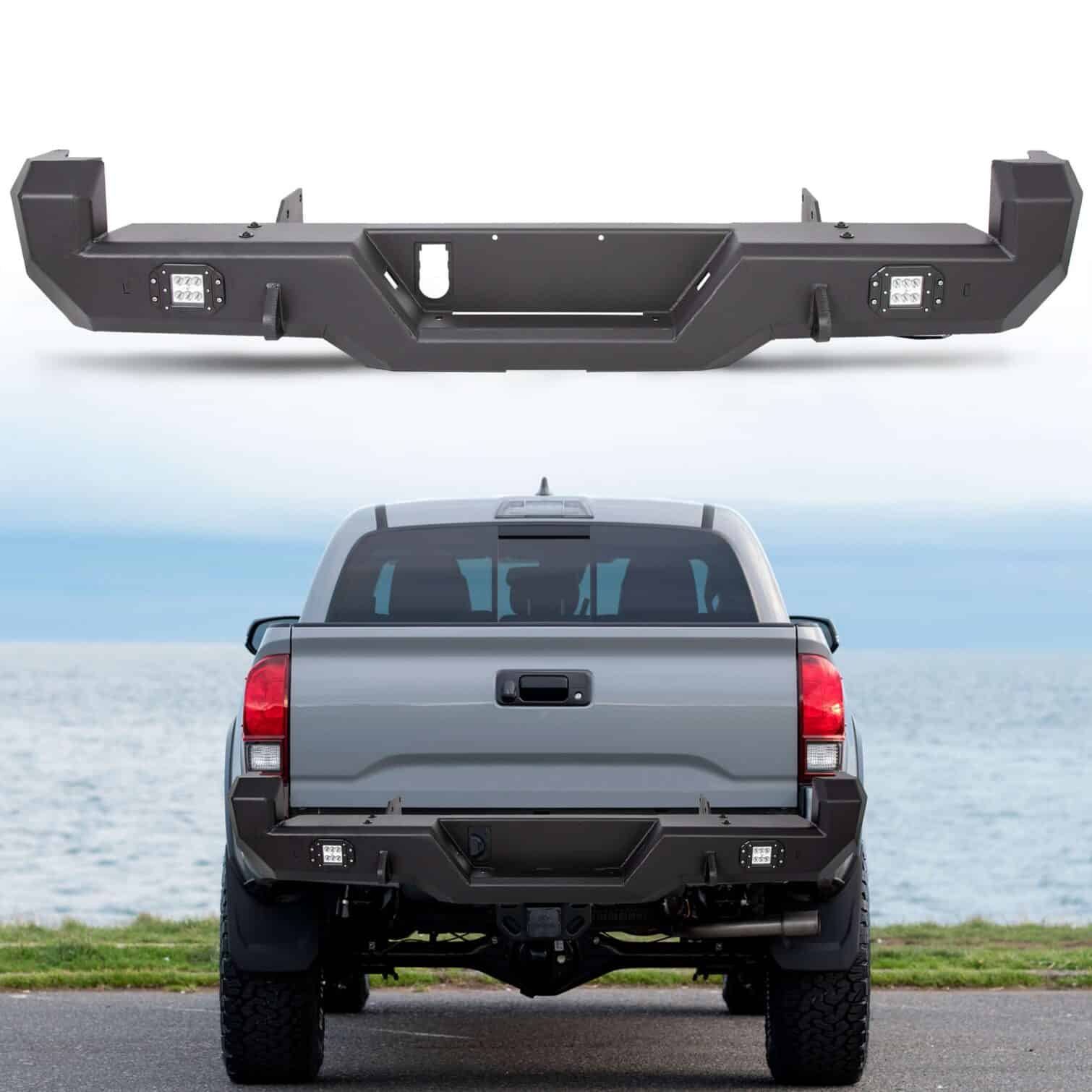 Black Rear Bumper for 2016-2020 Toyota Tacoma - Image 11