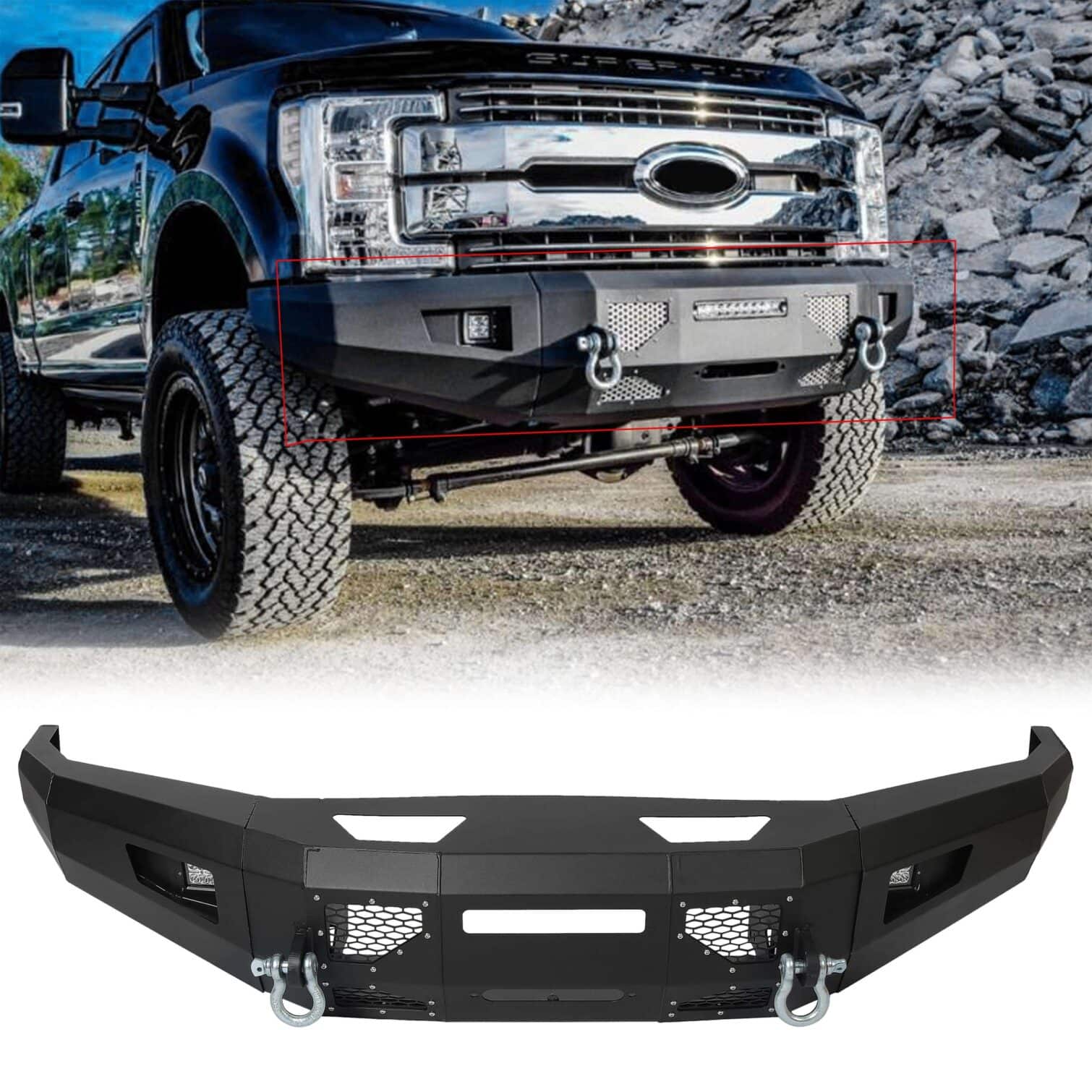 Steel Front Bumper for 2017-2019 Ford F-250 F-350 F-450 - Image 2