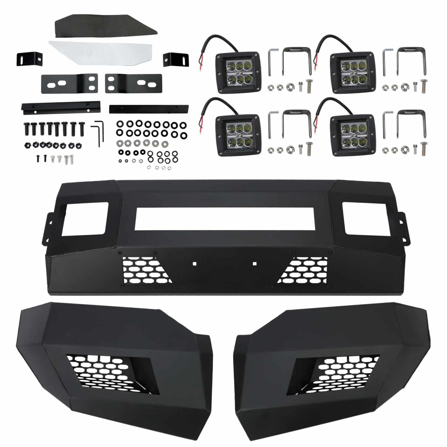 Modular Front Bumper for 2011-2016 Ford F-250 F-350 3-Piece w/LED Lights - Image 8