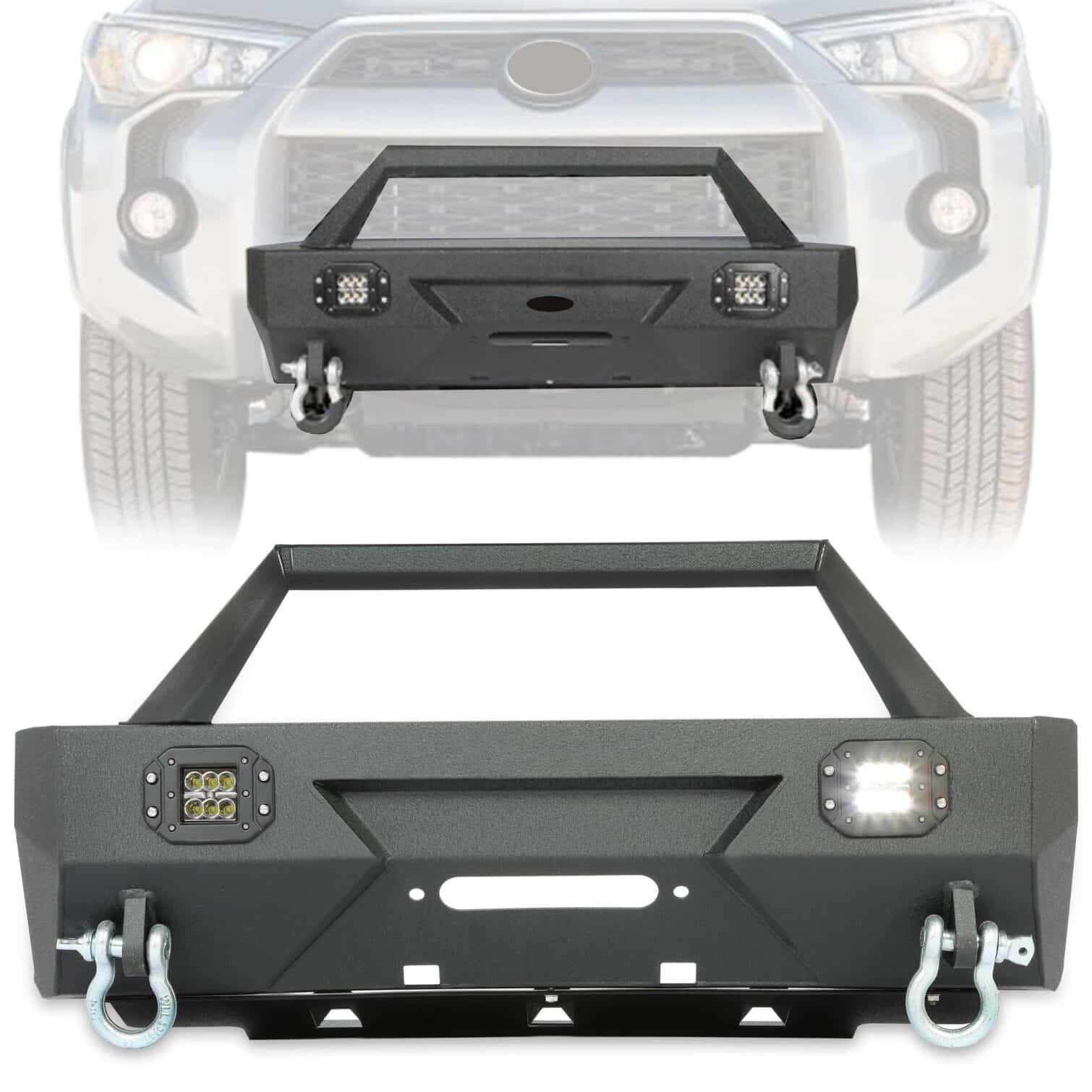 Steel Stubby Front Bumper w/Winch Plate For 2010-2021 Toyota 4Runner 5th Gen - Image 2