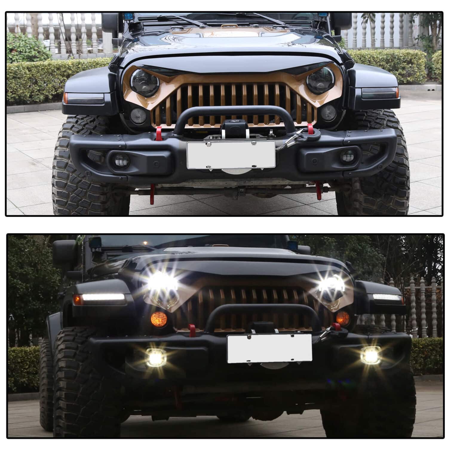 Front Bumper for 2018-2020 Jeep Wrangler JL Rubicon &2020 Gladiator w/LED Fog Lights - Image 3